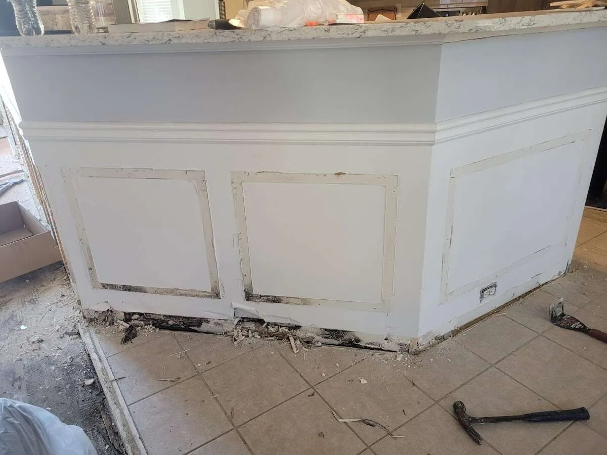 Water damage and mold on kitchen during Mold Inspection & Testing in Bountiful